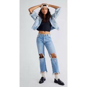 FREE PEOPLE Women’s Maggie Mid-rise straight leg jeans, sz 30